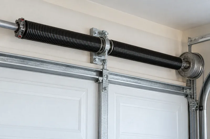 Illustrative garage door torsion spring and counterbalance hardware